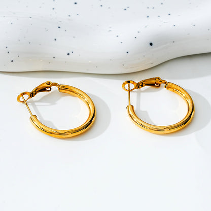 YOSHIKO Gold: Mid-Width Essential Hoop Earrings (Available in 6 Sizes: 2cm - 6cm)