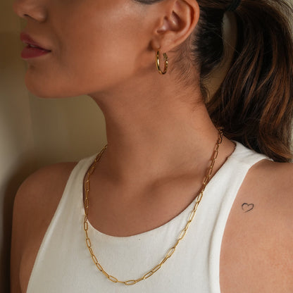 YOSHIKO Gold: Mid-Width Essential Hoop Earrings (Available in 6 Sizes: 2cm - 6cm)