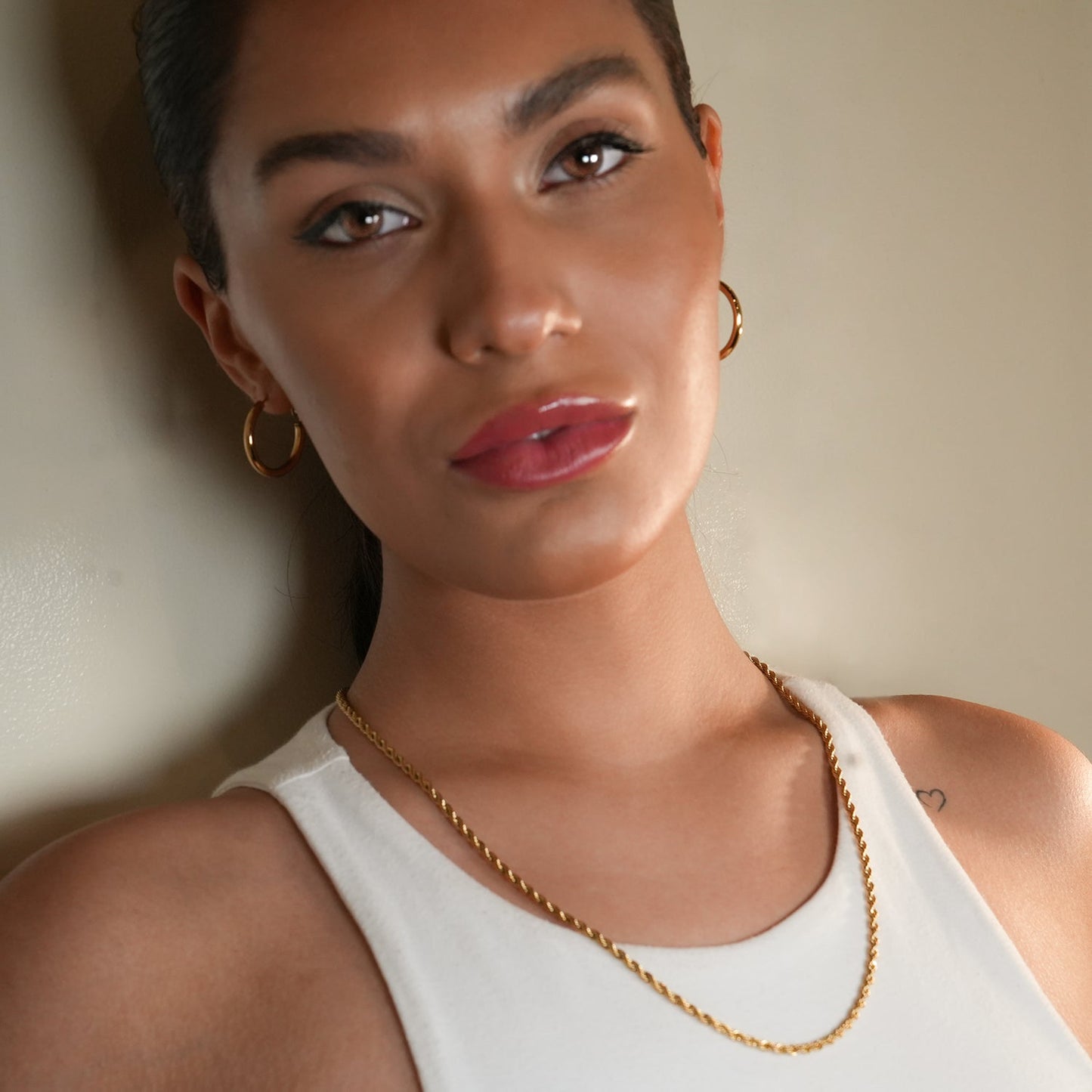 YOSHIKO Gold: Mid-Width Essential Hoop Earrings (Available in 6 Sizes: 2cm - 6cm)