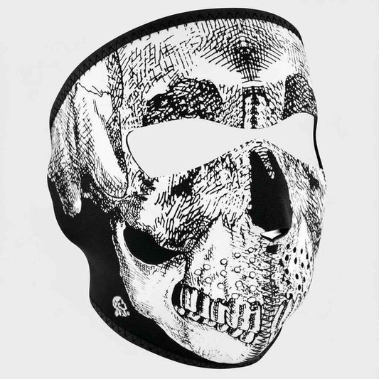 ZANheadgear Full Mask Neoprene Black & White Skull Face