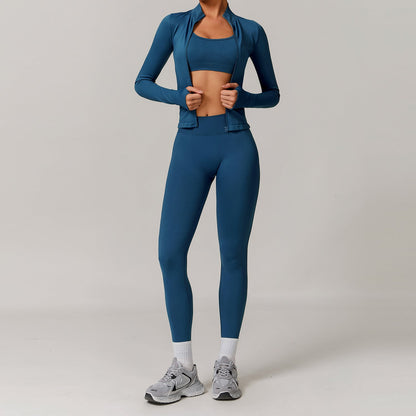 Women’s Seamless Beauty-Back Yoga Set – Quick-Dry Tight Running & Workout Activewear