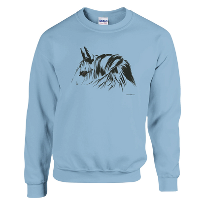 Simplicity Horse Portrait Sweatshirt – Elegant Clean Lined Graphic Apparel