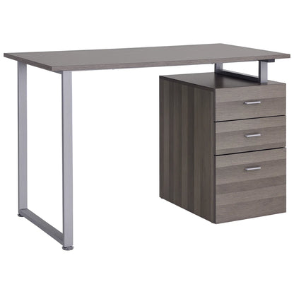 47-Inch L-Shaped Computer Desk – Reversible File Drawers & Metal Frame, Dark Wood Grain (United States & Canada Delivery Only)