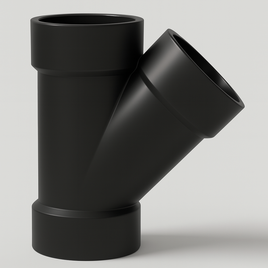 LESSO ABS 45° Wye — Hub × Hub × Hub DWV, cUPC Certified