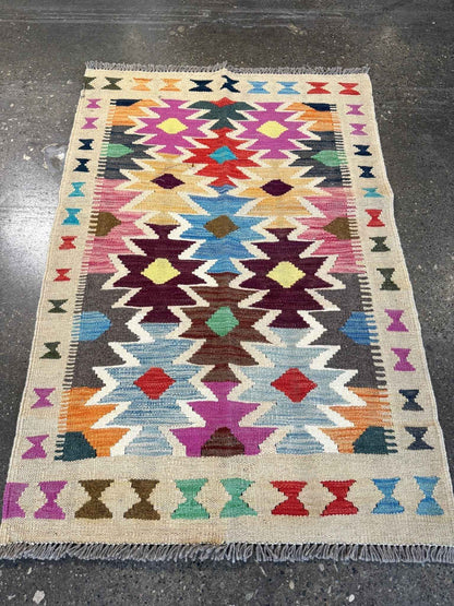 Afghan Maimana Kilim Rug | 2' 8" x 3' 11"