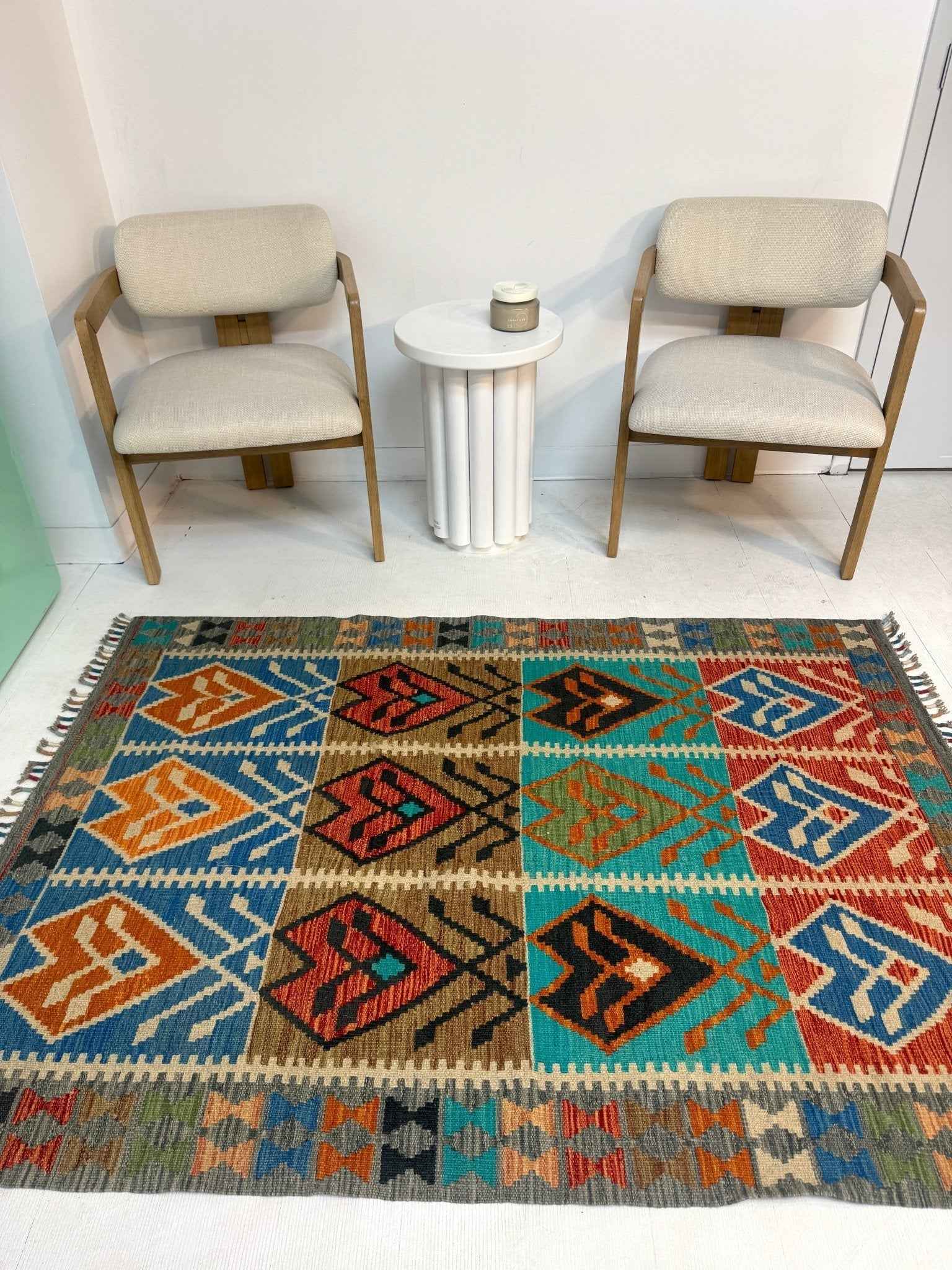 Afghan Maimana Kilim Rug | 4' 1" x 5' 9"