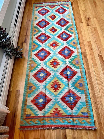 Afghan Maymana Kilim Runner | 8' 2" x 2' 9"
