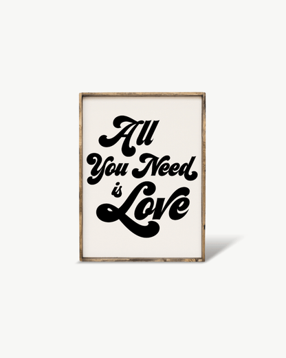 All You Need is Love Wood Sign - AURABAGS SHOP