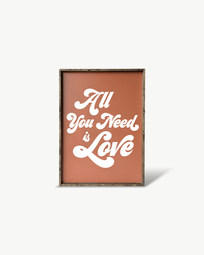 All You Need is Love Wood Sign - AURABAGS SHOP