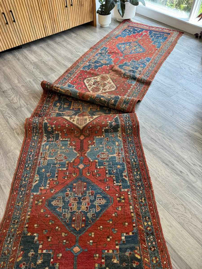 On Hold for Todd - Antique Bidjar Runner Rug | 3' 3" x 14' 1"