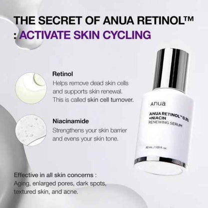 Anua Nano Retonol 0.3% + Niacin Renewing Serum 30ml