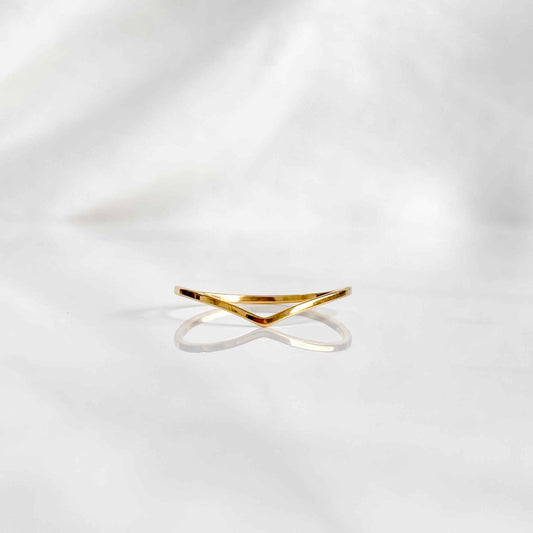 Bague minimaliste dorée en acier inoxydable 18K | BELLONA