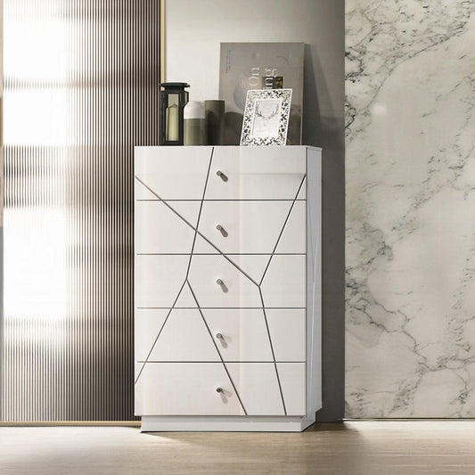 Pearl High Gloss Storage Chest - White