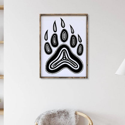 Bear Paw Symbol Wood Sign - AURABAGS SHOP