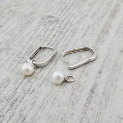 Boucles d'oreilles Huggies Perles en argent sterling