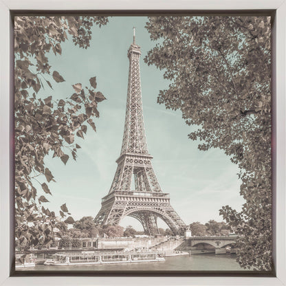 Wall art PARIS Eiffel Tower &amp; River Seine | urban vintage style