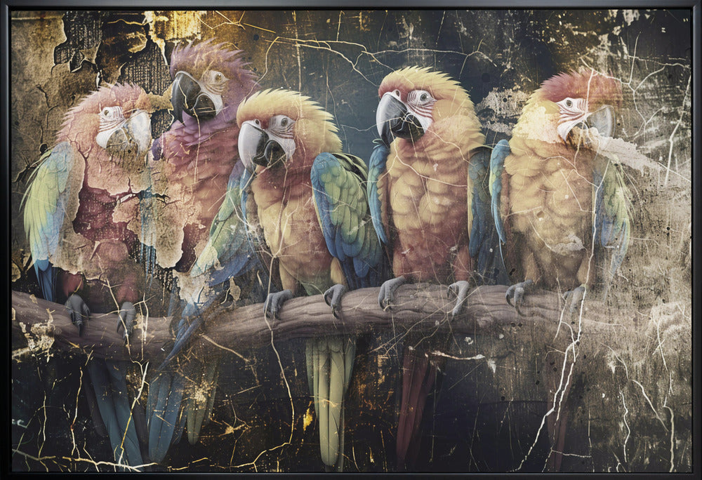 Wall art Parrot Animal Vintage Art Illustration Wallart 10