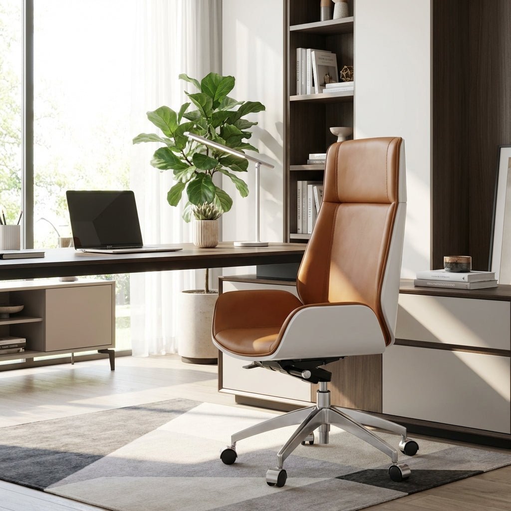 Cartagena Premium Cognac Leather Office Chair