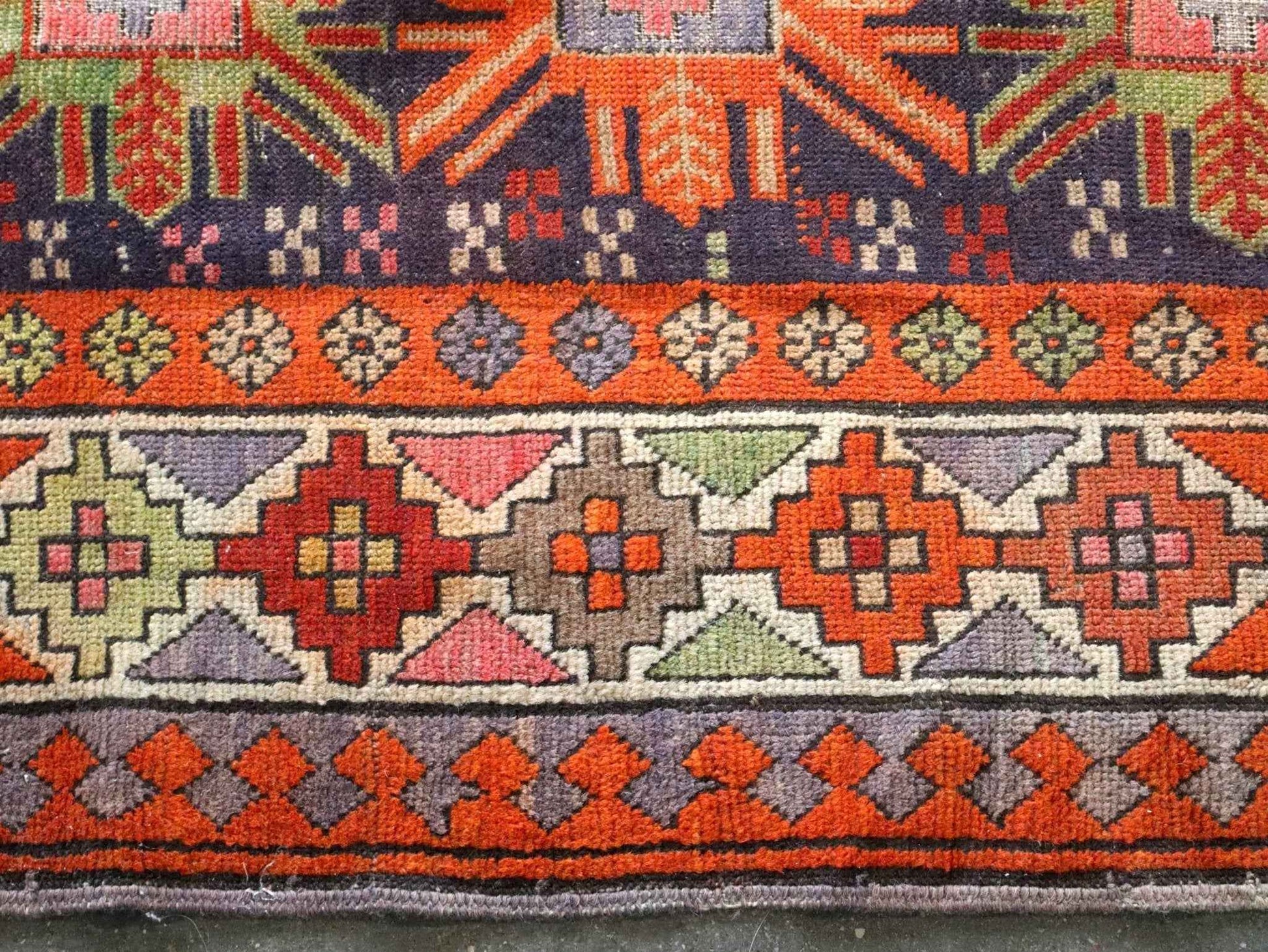 Caucasian Kazak Runner Rug | 3' 11" x 8' 10"