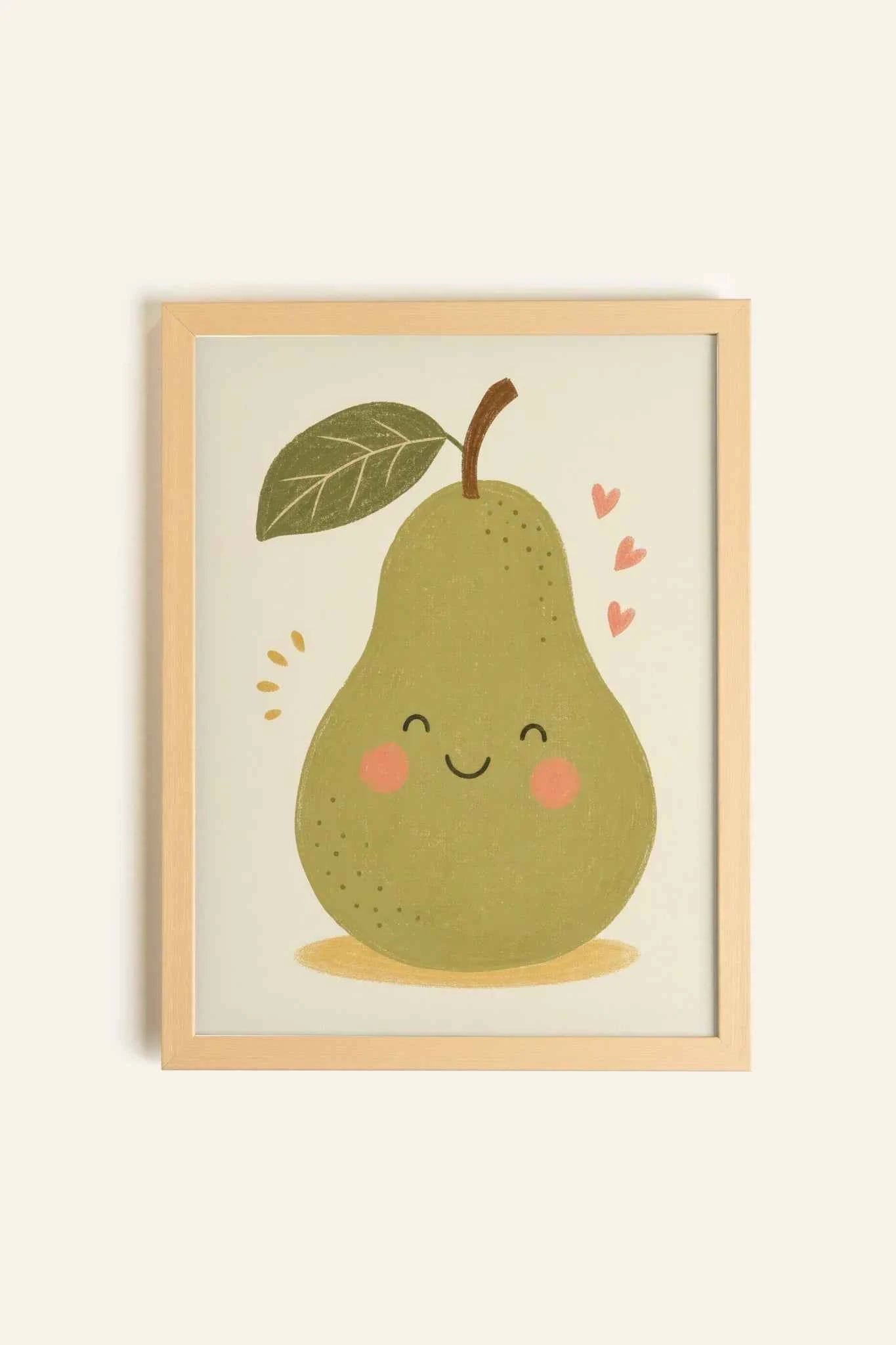 COEUR DE POIRE, Oeuvre sur toile rigide, encadré Naturel Clair (collective)