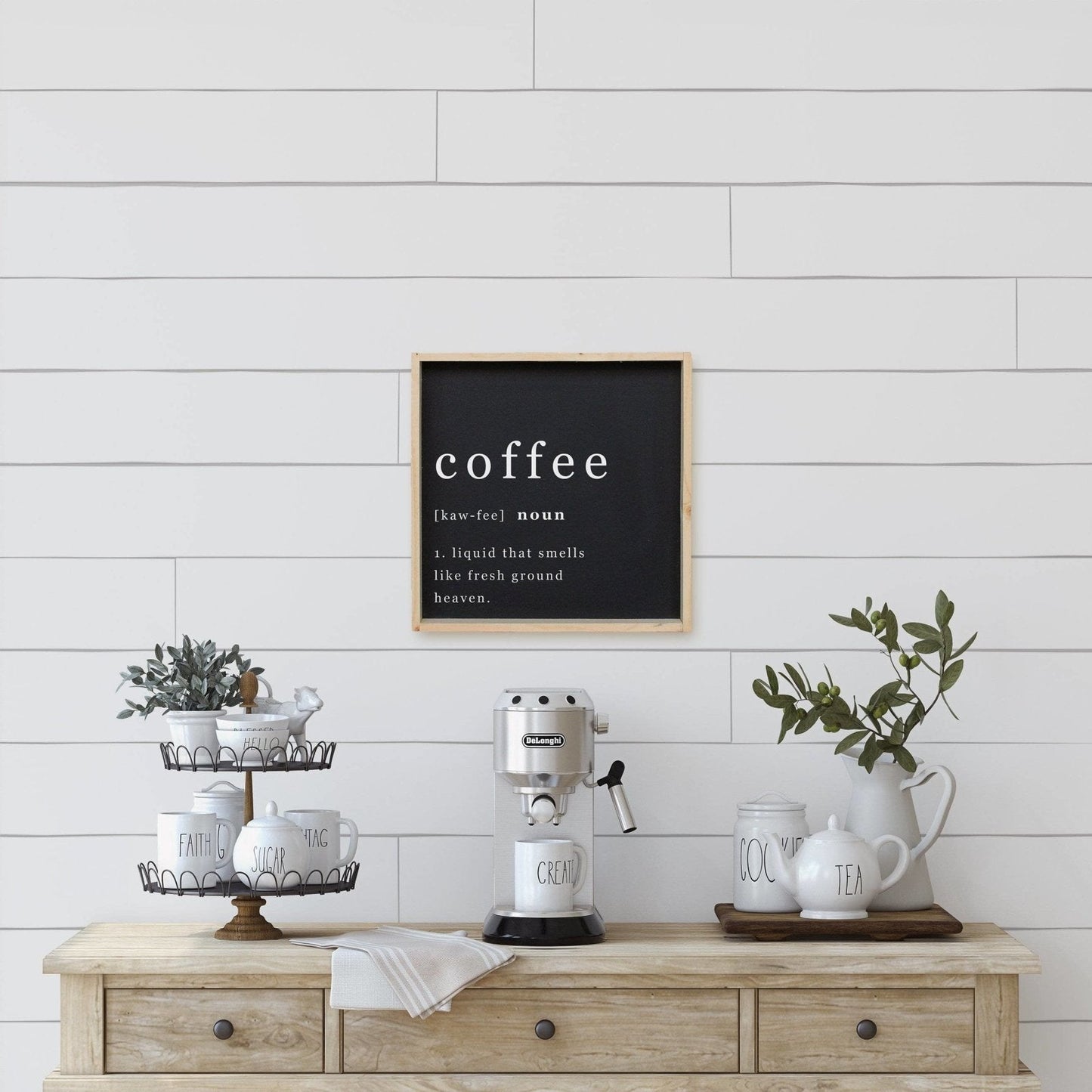Coffee Noun Wood Sign - AURABAGS SHOP