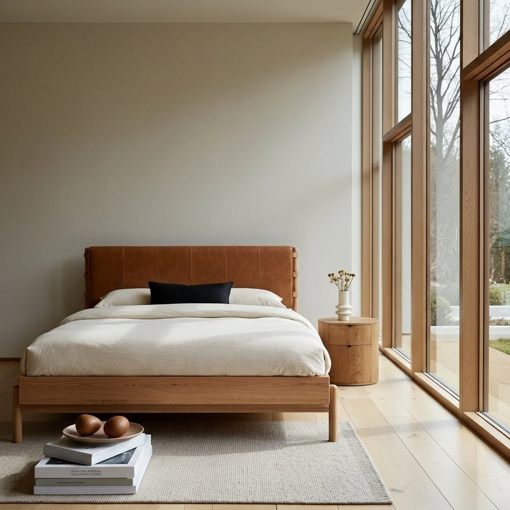 Colin Top-Grain Leather Bed
