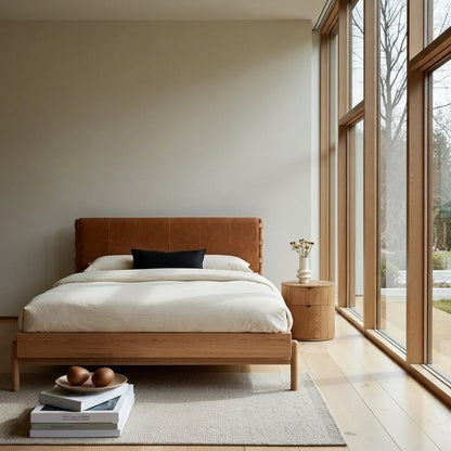 Colin Top-Grain Leather Bed