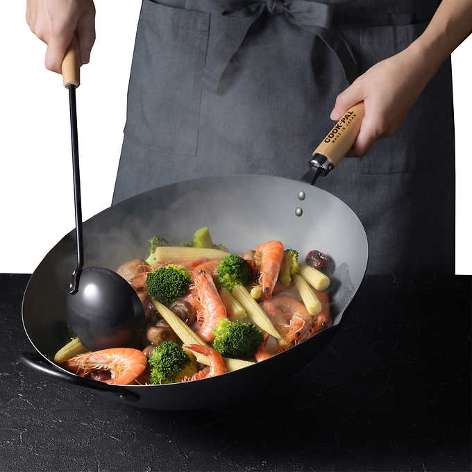 YOSHIKAWA Cook-Pal Ren Nitrided Carbon Steel Beijing Wok 36cm - Japan