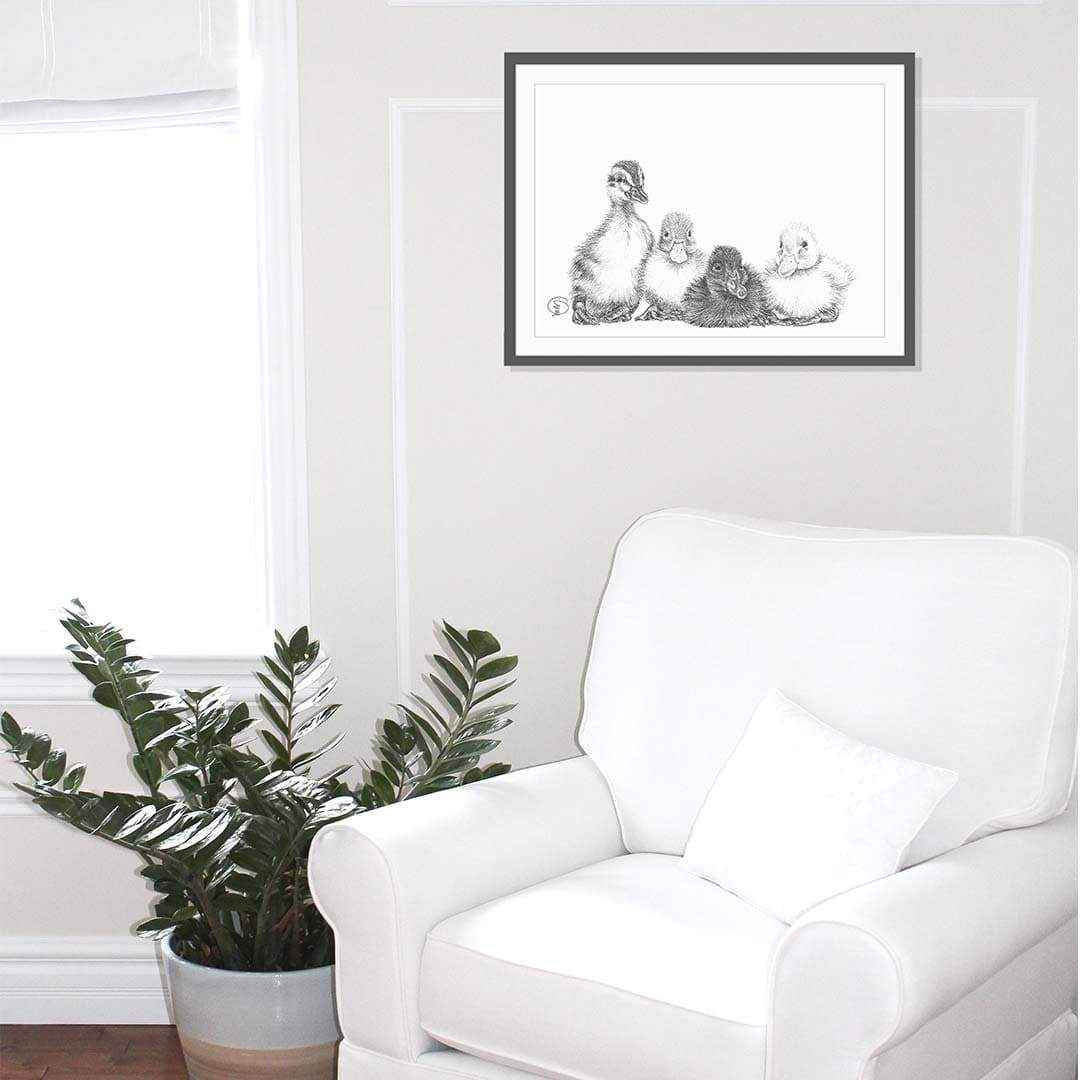 Cute Baby Ducklings - nursery wall decor