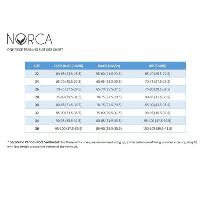 SecureFlo Onyx Tie-Back One Piece Period Swimsuit by Norca