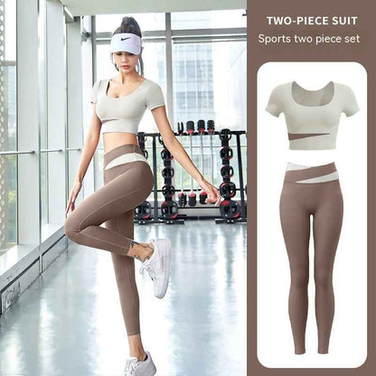 Women’s One-Piece Workout Suit – Chest-Pad Top & Pants Fitness Activewear
