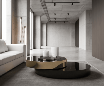 Eclipse Gold and Black Layered Coffee Table