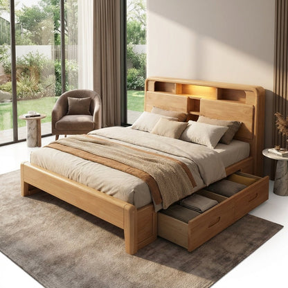 Ellie Crafted Solid Wood Smart Storage Bed