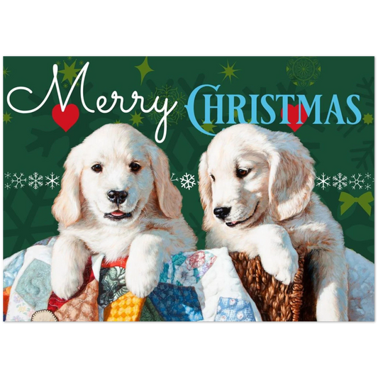 Puppy Christmas Cards – Pack of 10 Premium Folded Greeting Cards