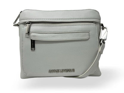 Petit Sac à Bandoulière en Cuir Blanc, Brigitte