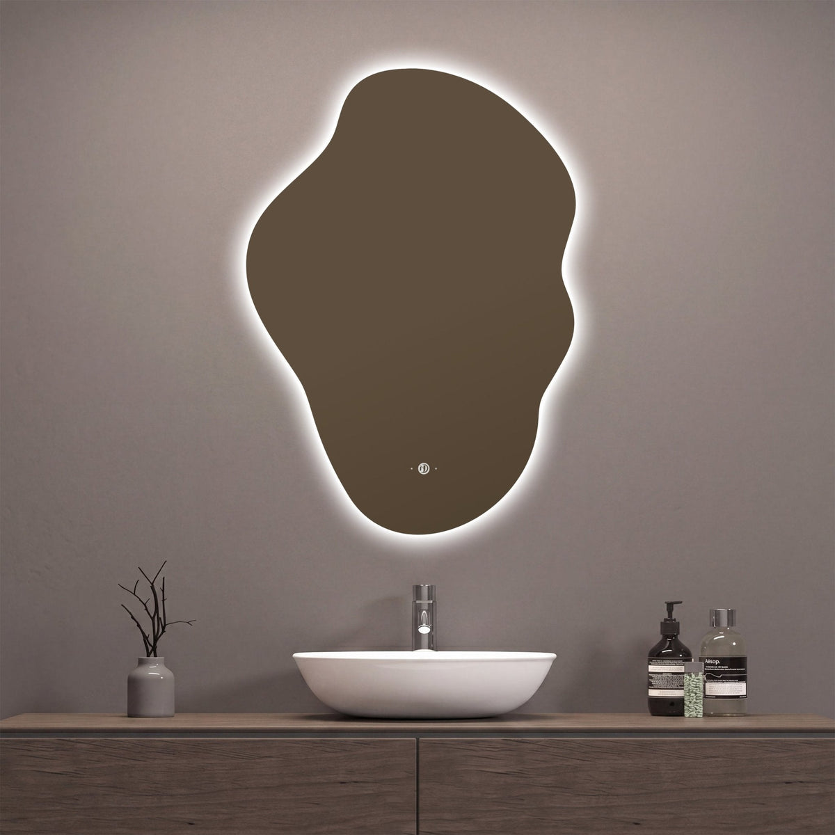 Flow Backlit LED Bathroom Mirror, Wave Sensor