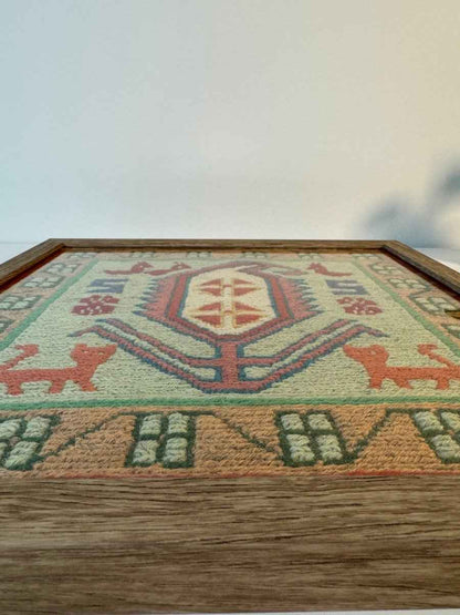 Framed Azerbaijan Kilim 12" x 12"