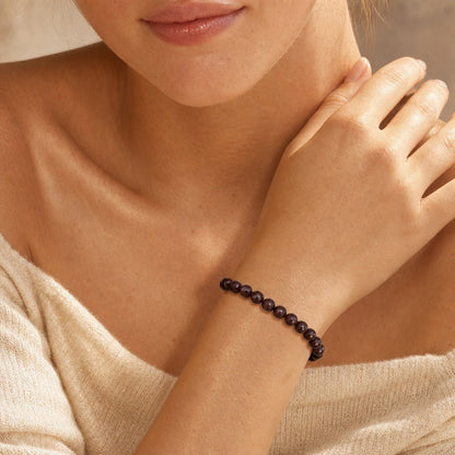 Garnet B Faceted Round Bracelet - 8mm