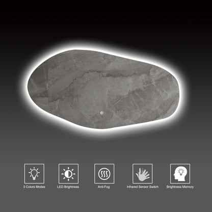 42" Glide Backlit LED Bathroom Mirror, Tempered Glass, Copper-Free HD Silver Mirror, Anti-Fog