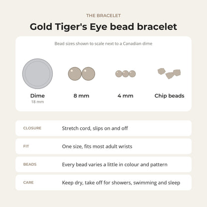 Gold Tiger's Eye Bead Bracelet
