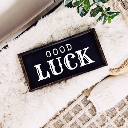 Good Luck Wood Sign - AURABAGS SHOP