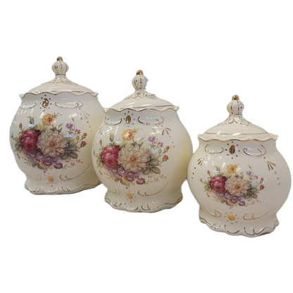 3 piece Canister Set-Flower