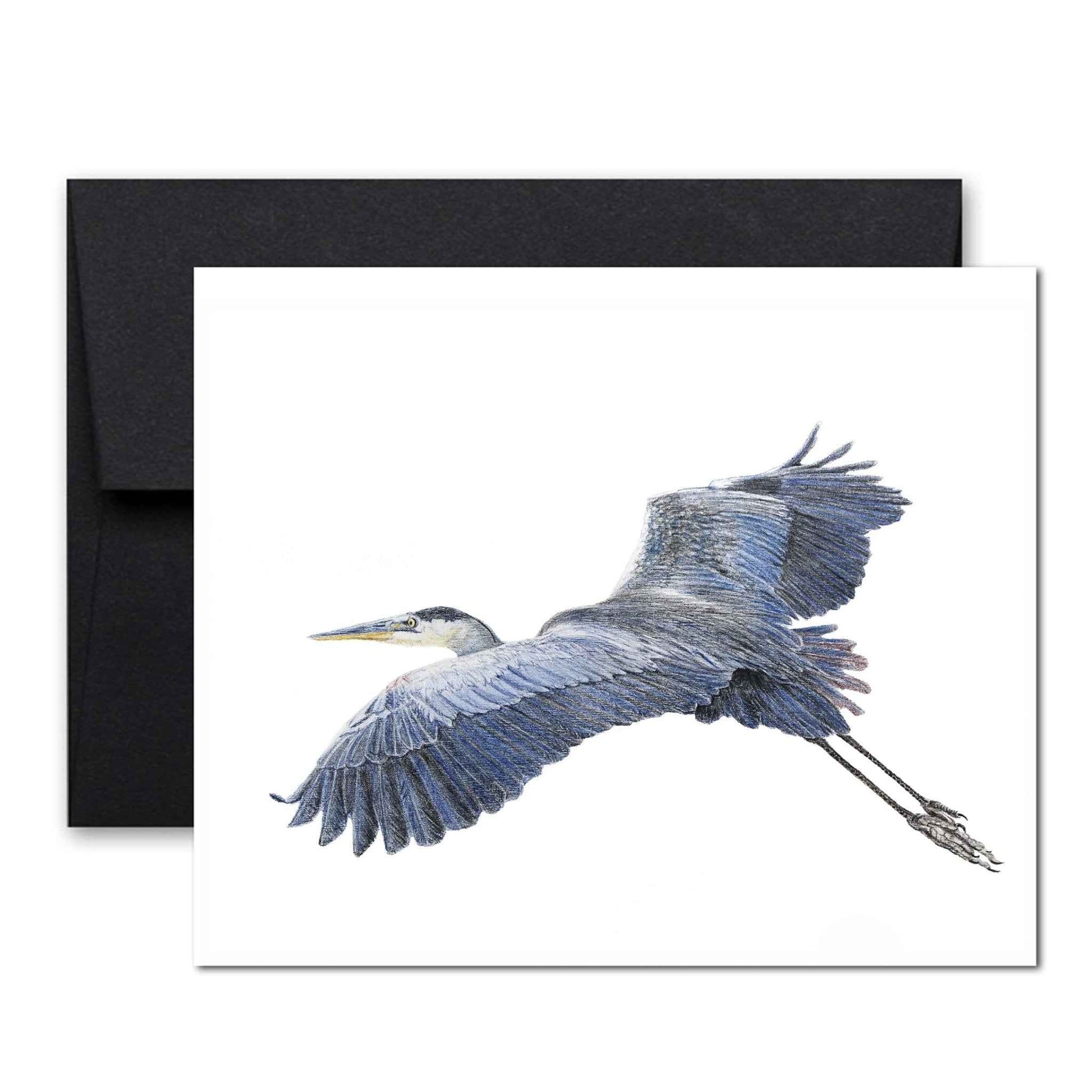 Great blue Heron flying Greeting Card