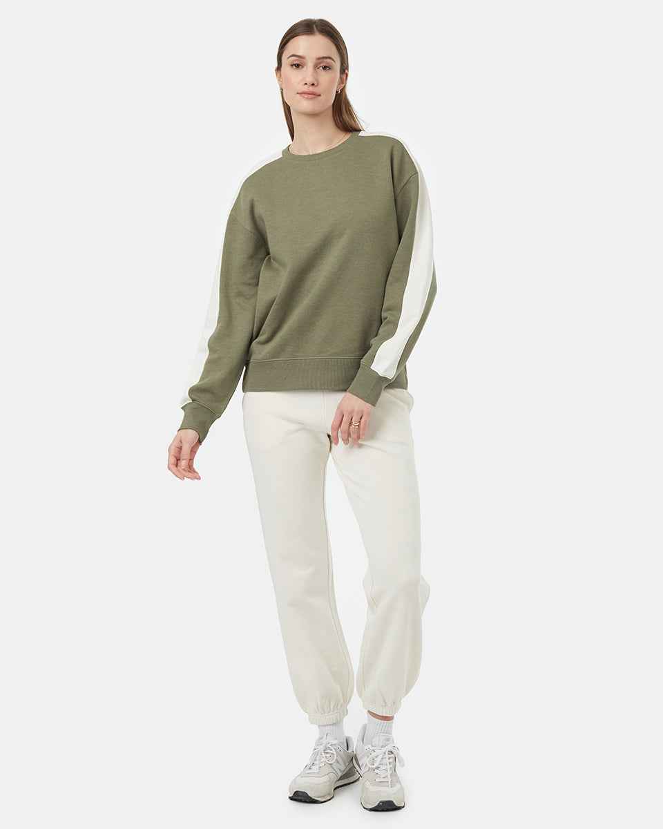 Blocked Sleeve Stripe Crew