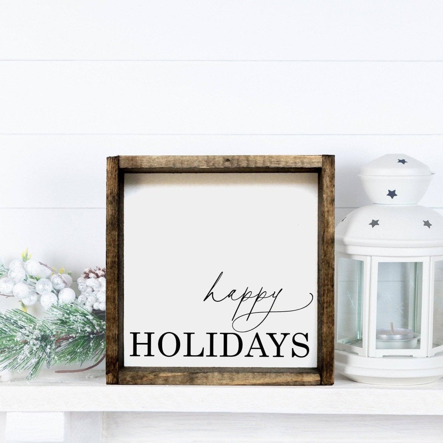 Happy Holidays Wood Sign