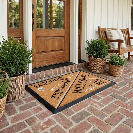 hello/goodbye rectangular doormat set