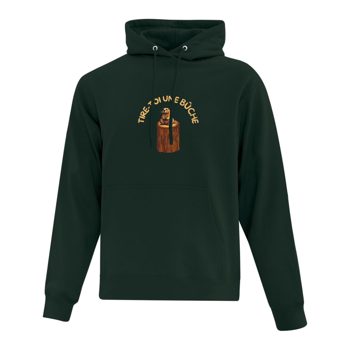Hoodie "Tire-toi une bûche" imprimé