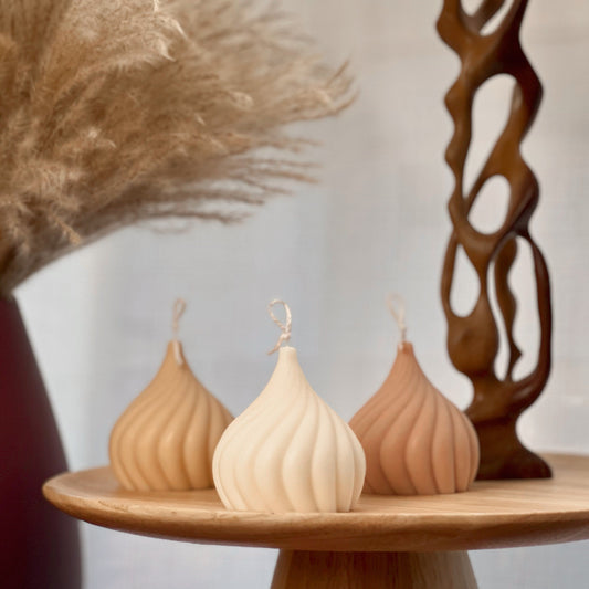 Swirl Soy Wax Candle | Decorative Pillar Candle