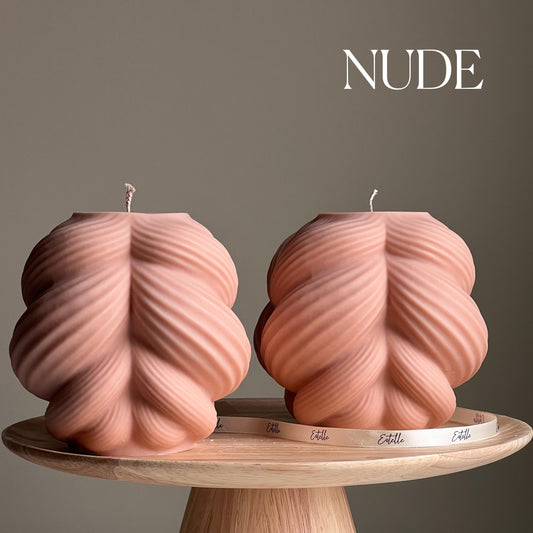 Huge Swirl Knot Candle: Unscented Soy Wax Pillar, Home Decor