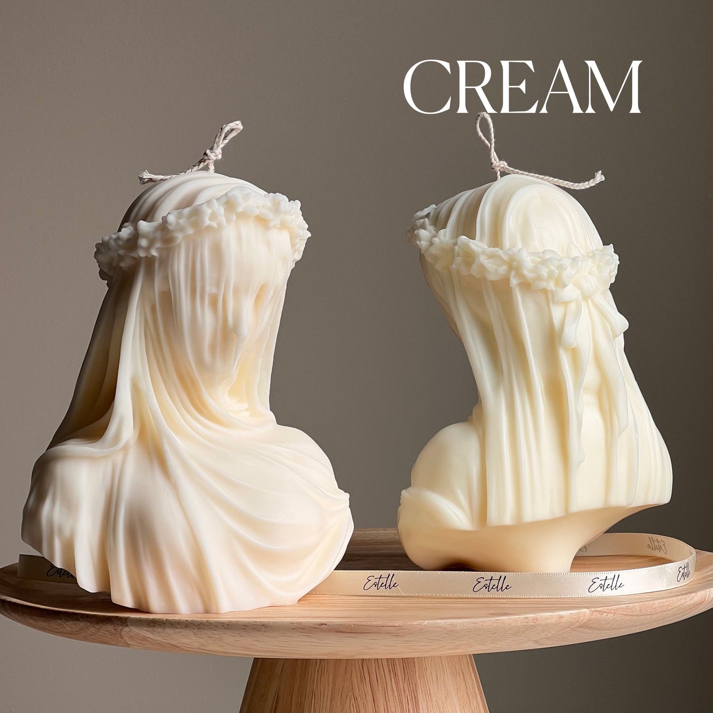 Veiled Lady Soy Wax Candle | Woman Bust Statue Candle
